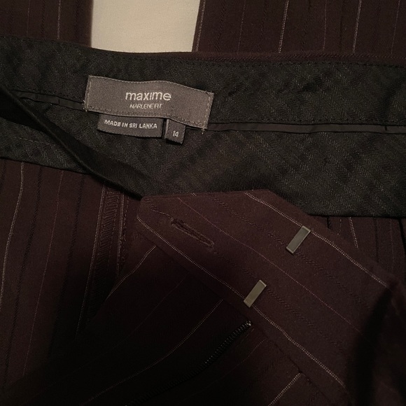 Maxime Marlene Fit brown pinstripe slacks - Picture 3 of 5